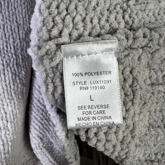 Her Entire Name Says Grace Knit Sweater Womens L Gray Cable Sleeve Cozy Soft - Picture 6 of 6